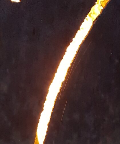 Rostige Stahlplatte, gefrässte No. 7 mit Beleuchtung. Fotodruck auf Dibond oder Forex in verschiedenen Formaten.