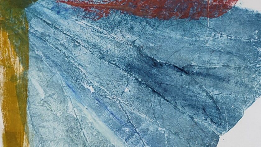 Kunstdruck, Pflanzendruck, impressions de plantes, Impression artistique, plant printing, art print, Linolfarbe, gold, blau, rot, Lotus