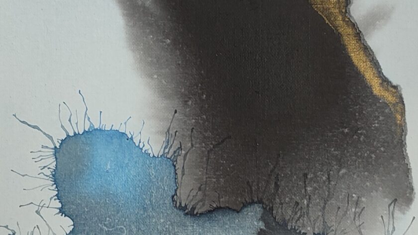 Tinte mit gold, Encrer avec or, Ink with gold, beau arts, Fine arts calligraphie